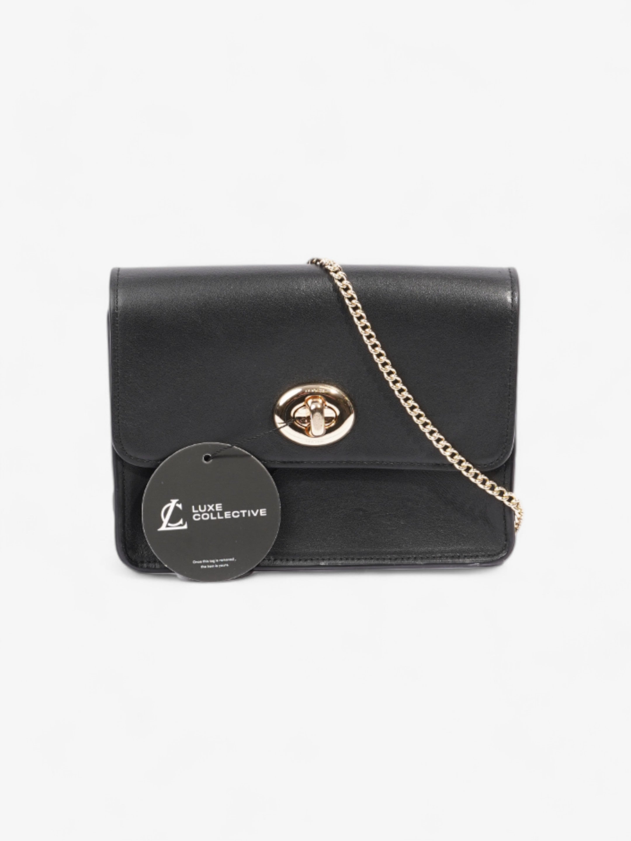 Coach Turnlock Black Leather Small