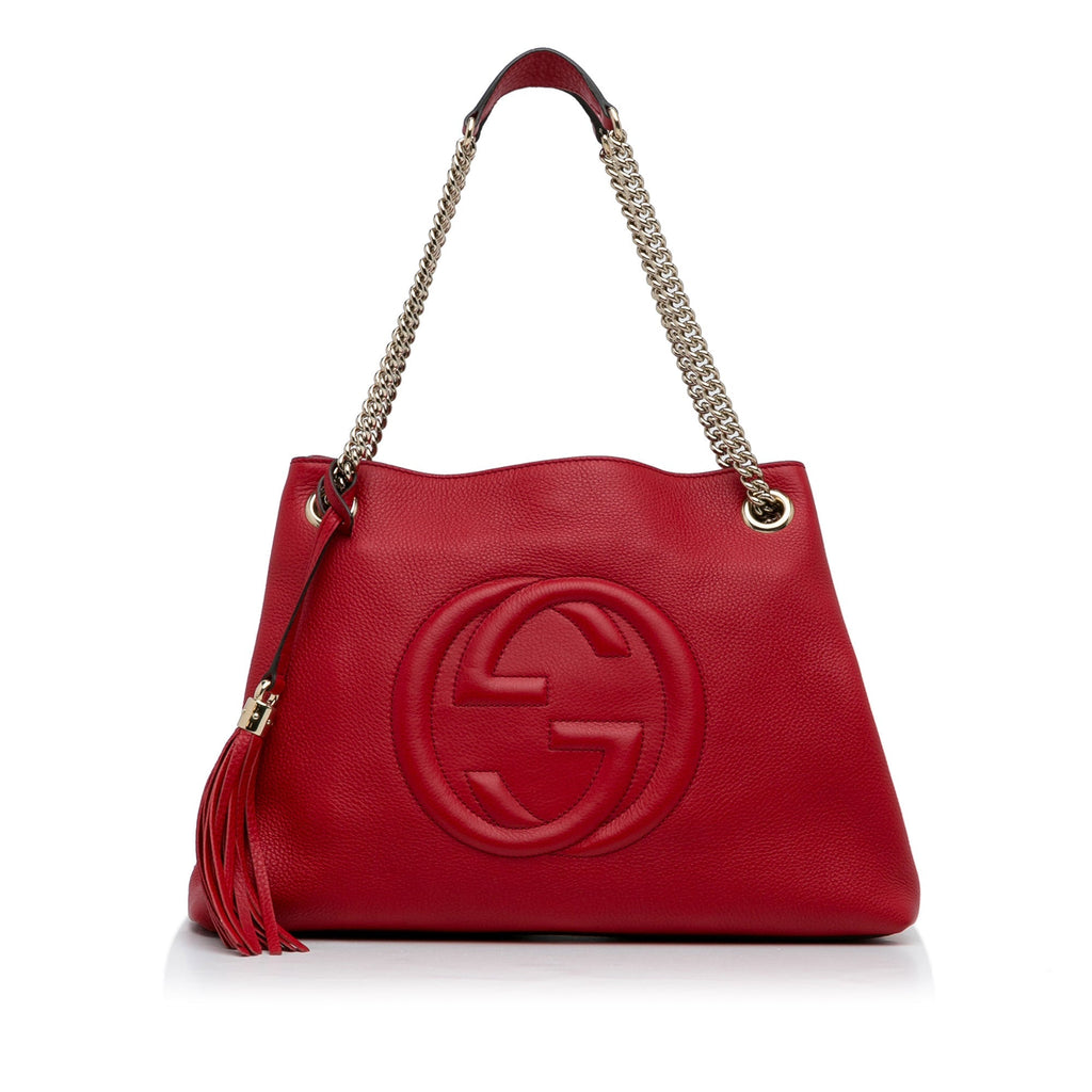 Red Gucci Medium Soho Chain Tote