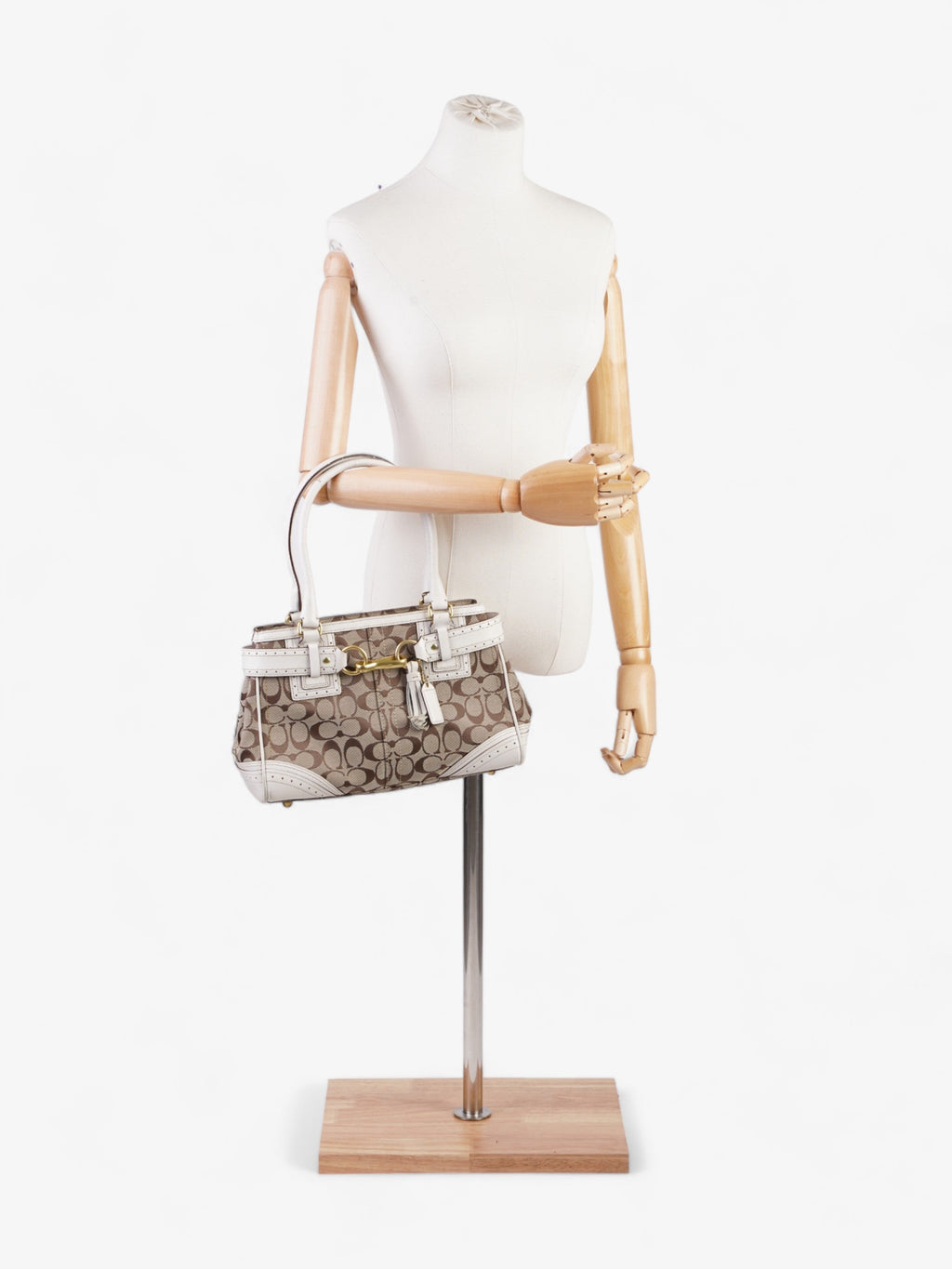 Coach Signature Carryall Tote Brown  / White Canvas Medium