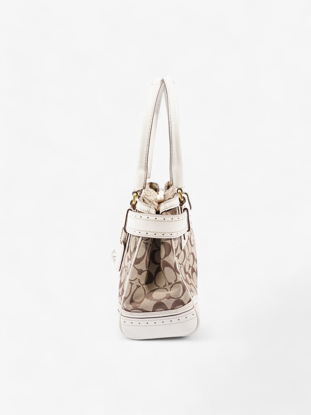 Coach Signature Carryall Tote Brown  / White Canvas Medium