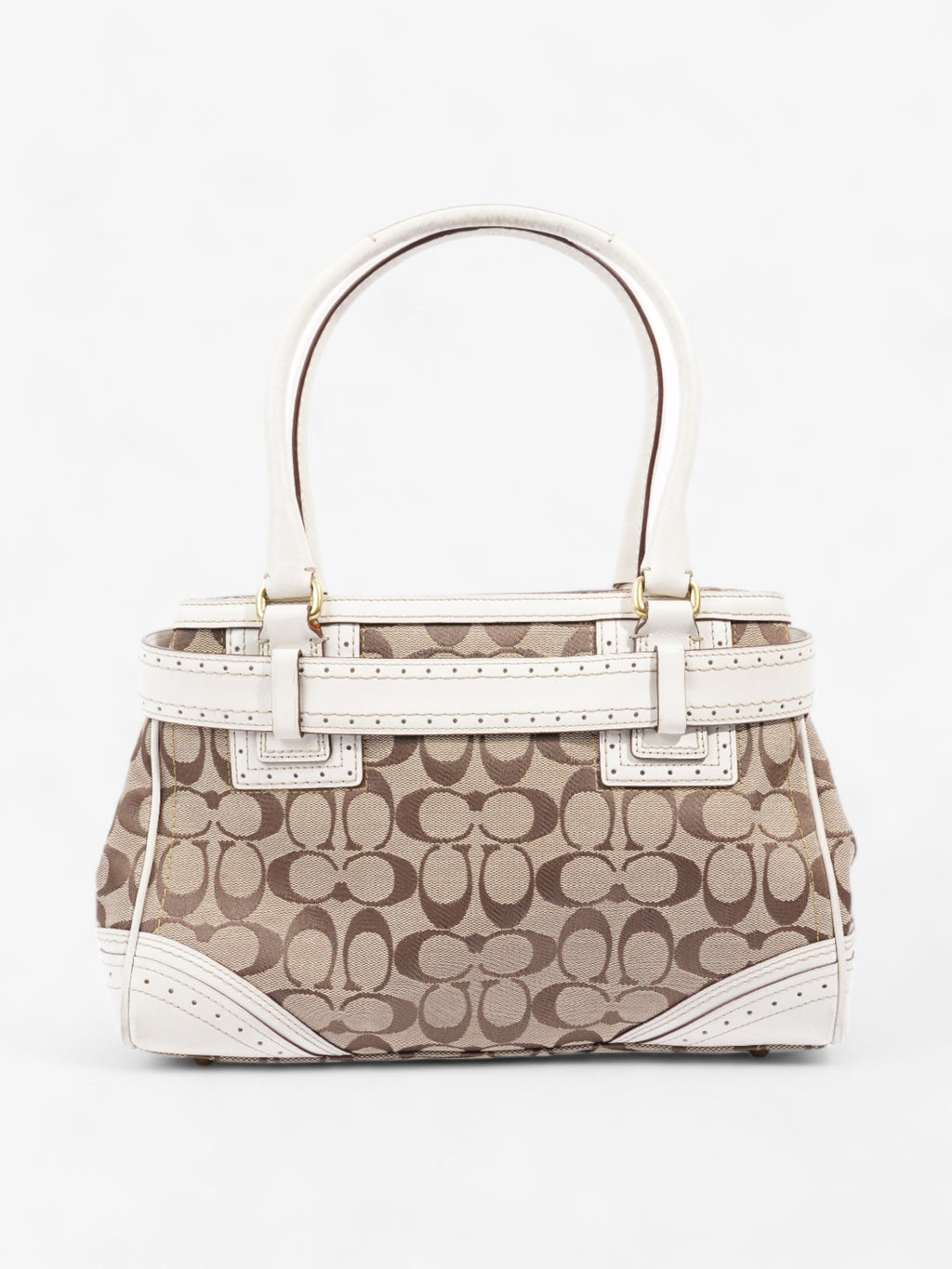 Coach Signature Carryall Tote Brown  / White Canvas Medium
