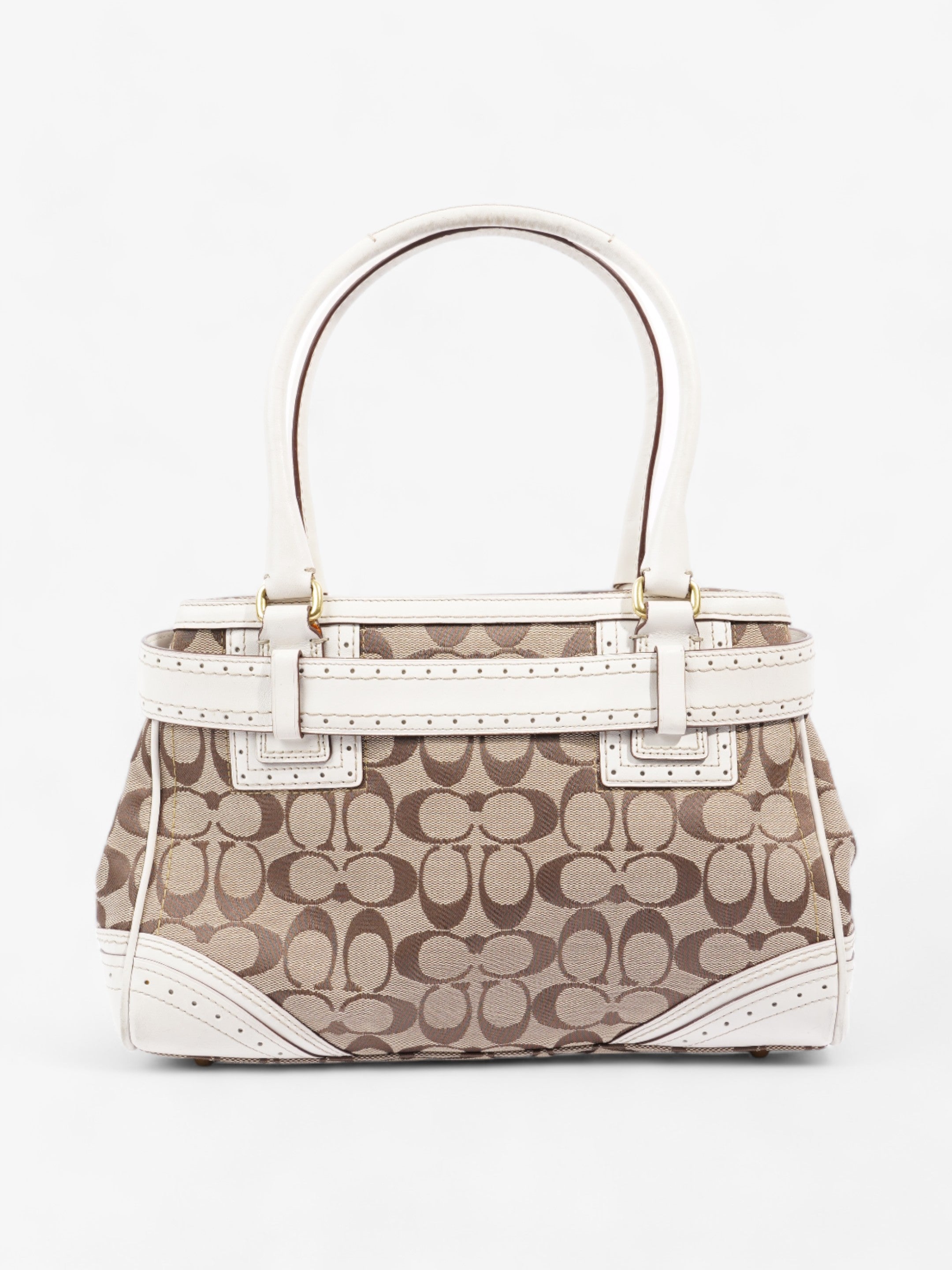 Coach Signature Carryall Tote Brown  / White Canvas Medium