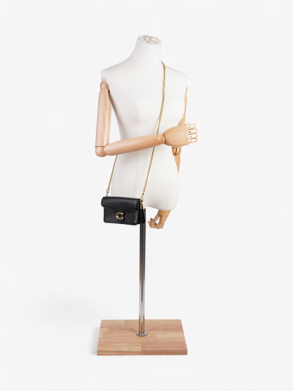 Coach Tabby Chain Black Grained Leather