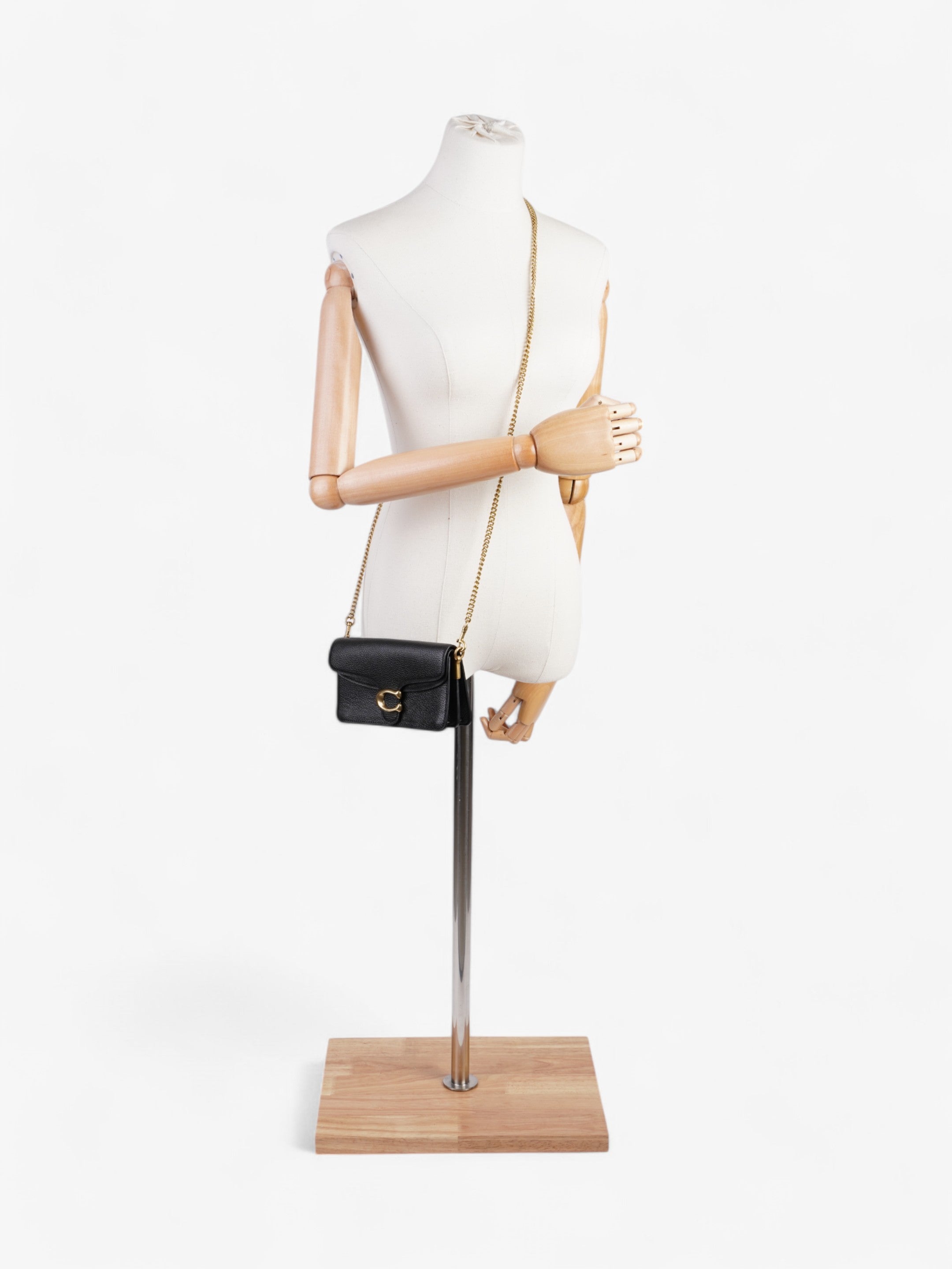 Coach Tabby Chain Black Grained Leather