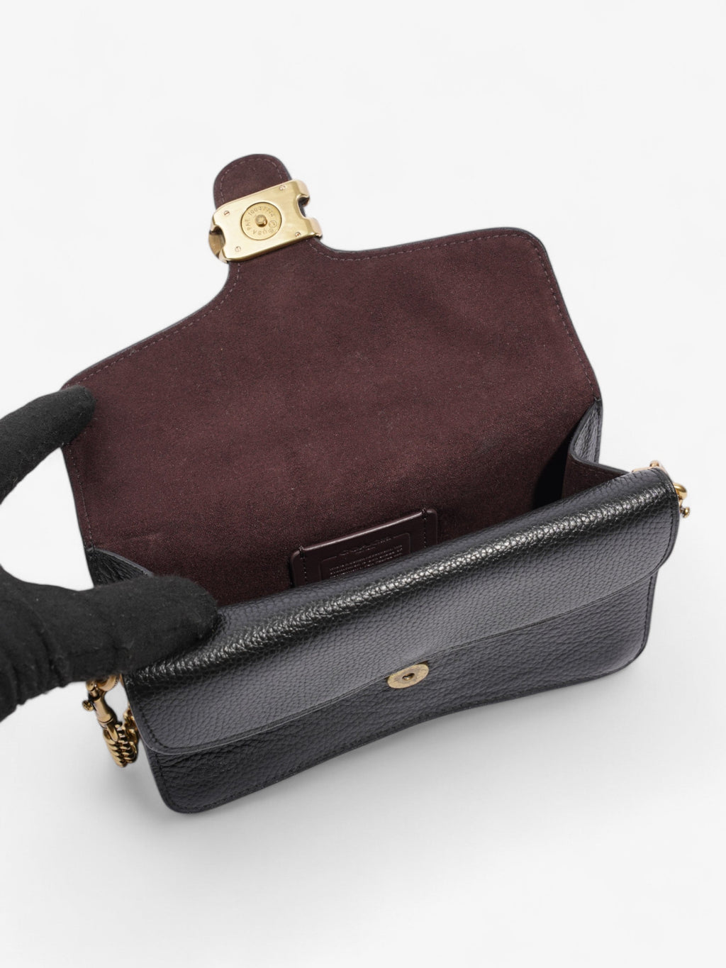 Coach Tabby Chain Black Grained Leather