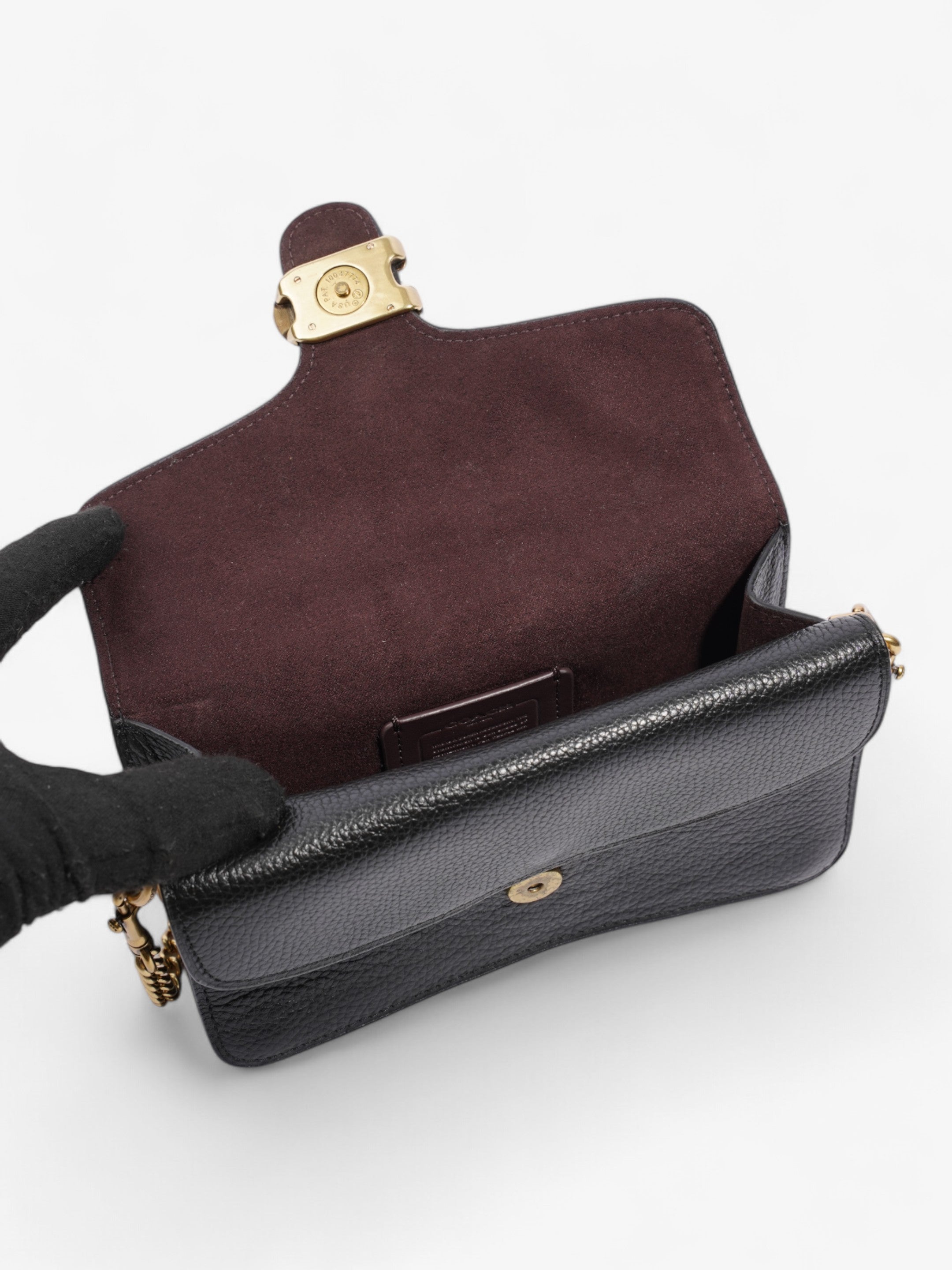 Coach Tabby Chain Black Grained Leather