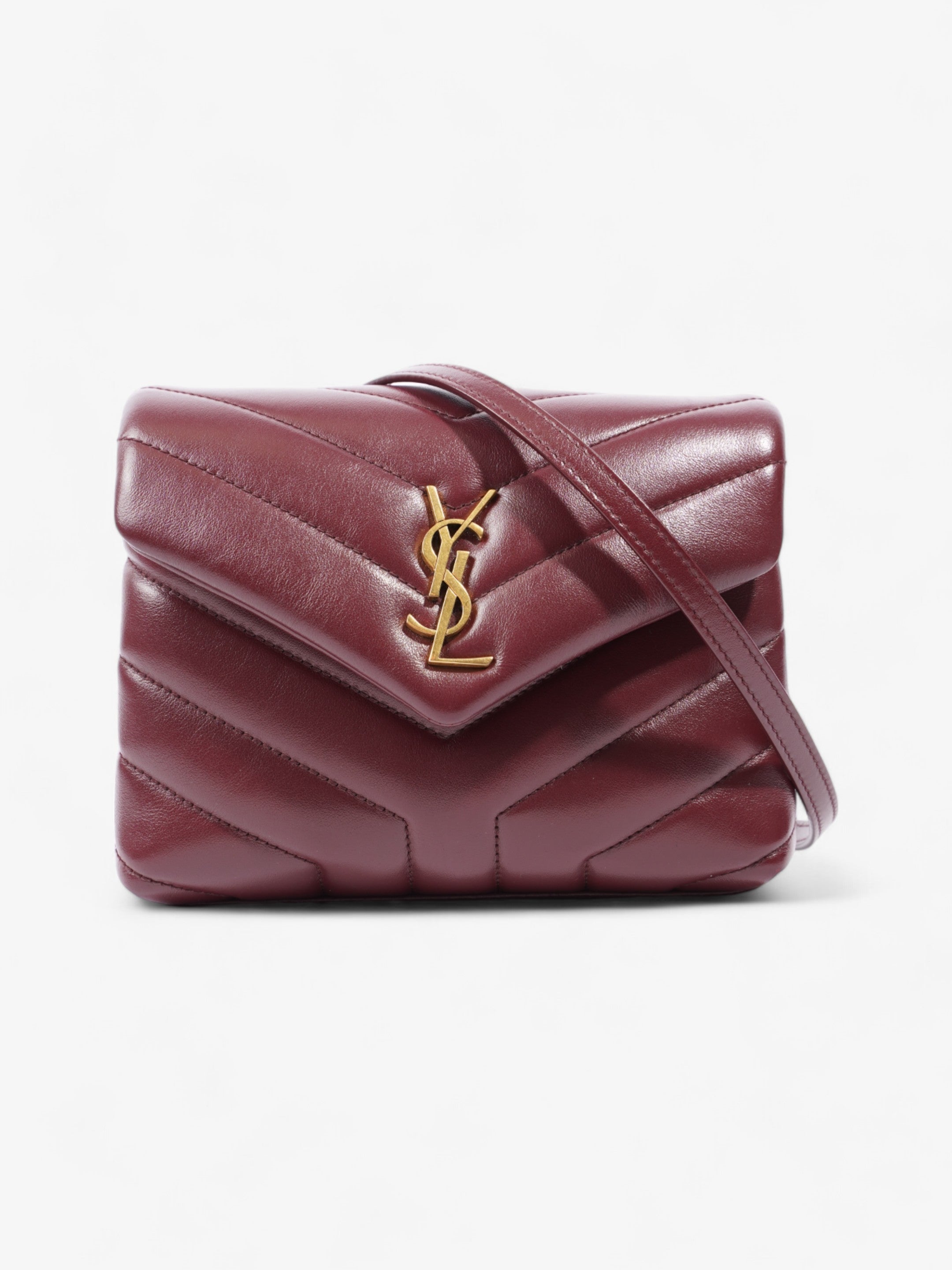 Saint Laurent Toy Lou Lou Burgundy Lambskin Leather