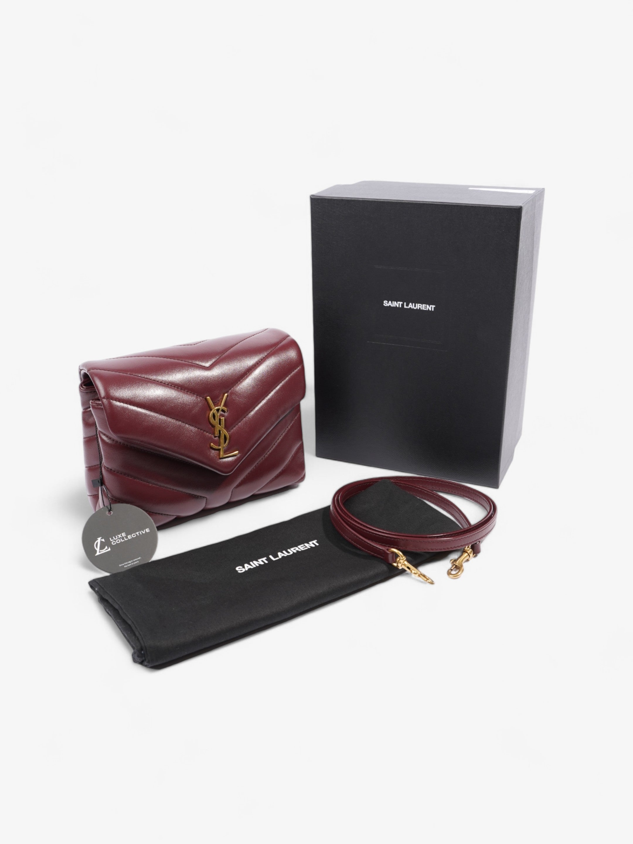 Saint Laurent Toy Lou Lou Burgundy Lambskin Leather