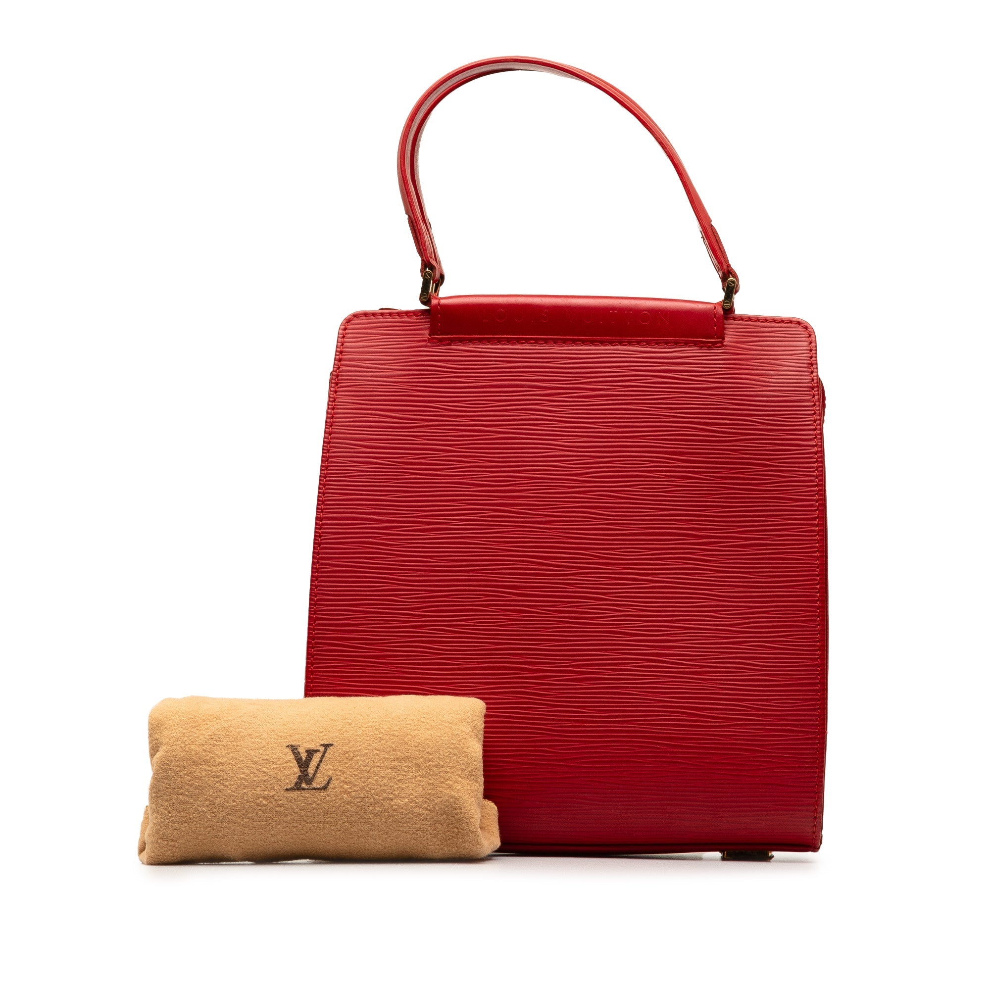Red Louis Vuitton Epi Figari PM Handbag
