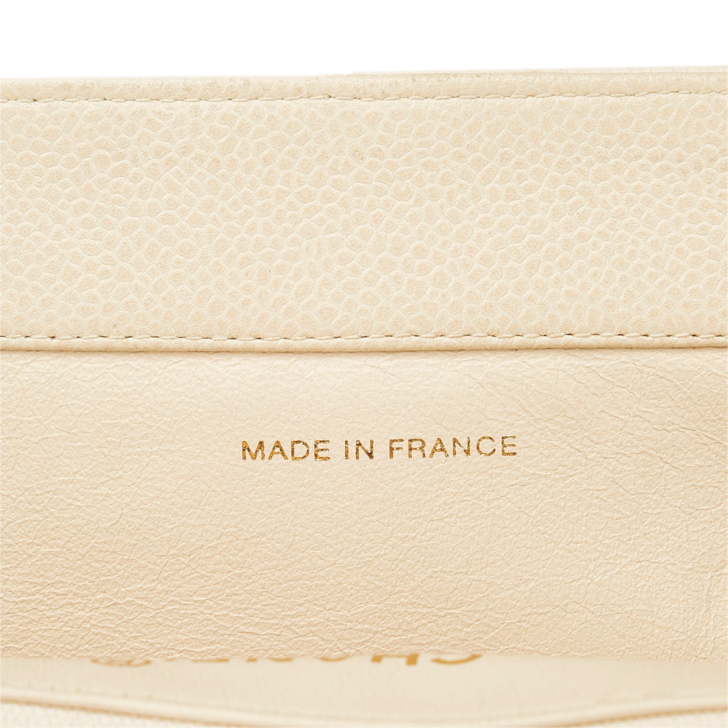 Chanel CC Tote Bag White Caviar