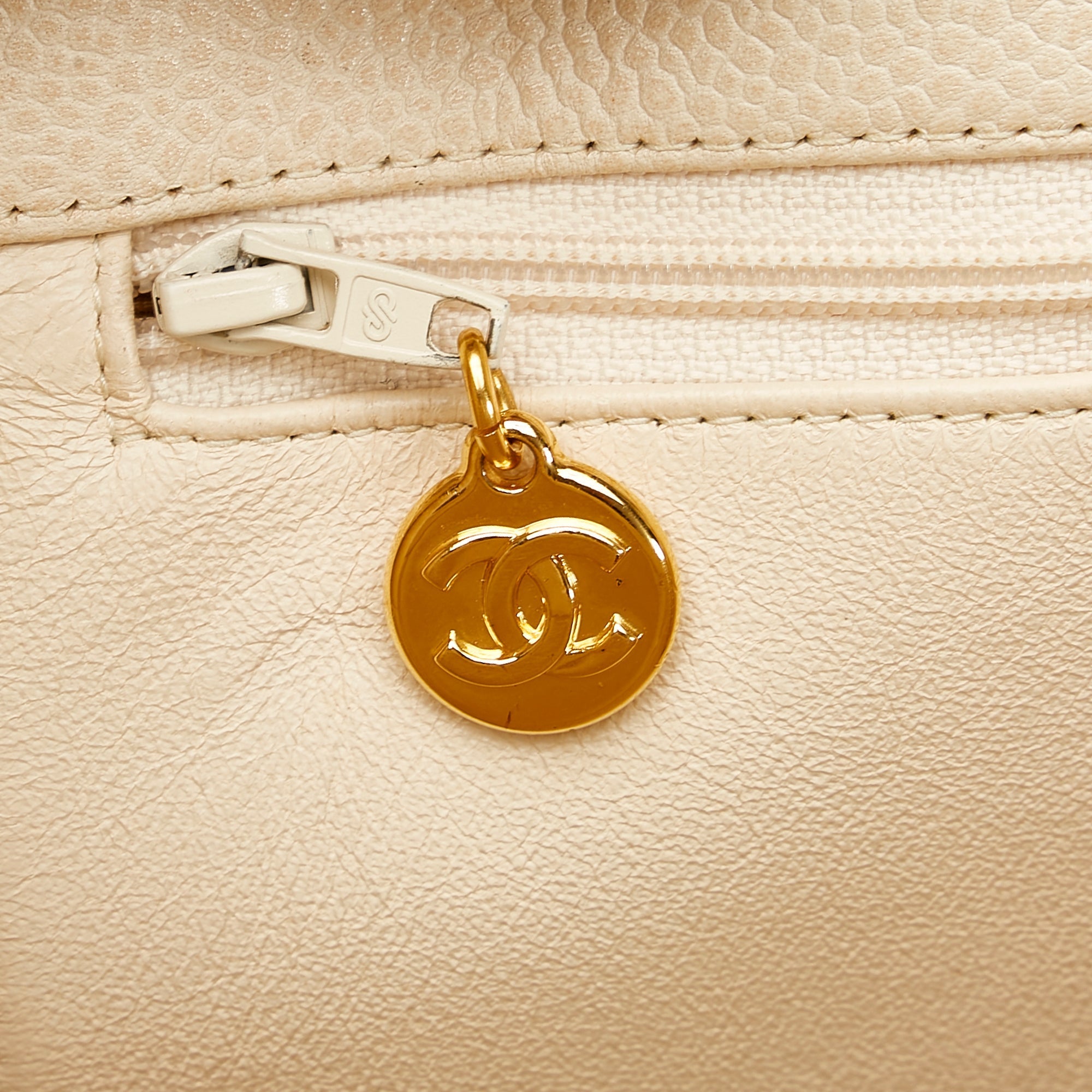 Chanel CC Tote Bag White Caviar