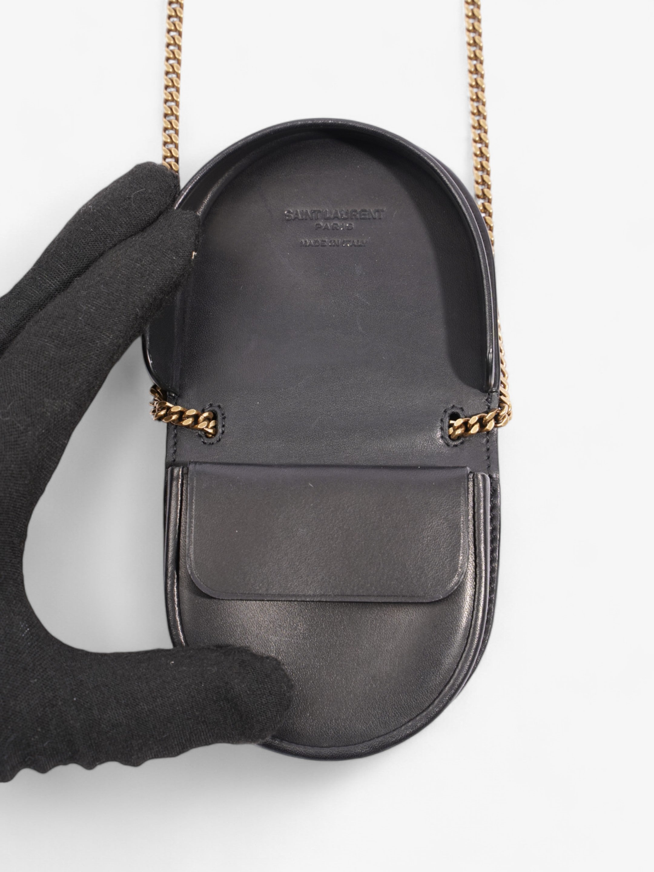 Saint Laurent Kaia Crossbody Purse Black Calfskin Leather Baby