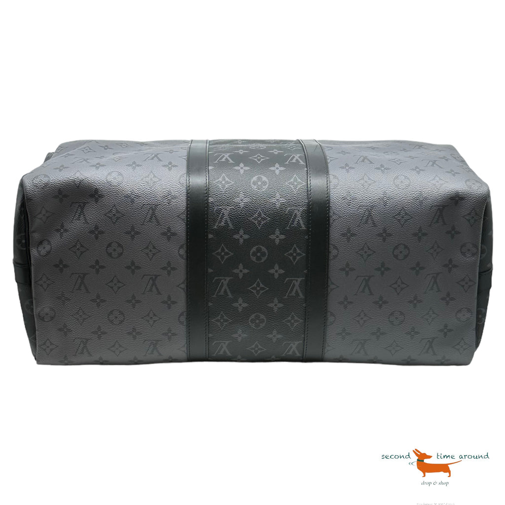 Louis Vuitton Keepall Bandouliere 50 Monogram Eclipse Black Boston Bag