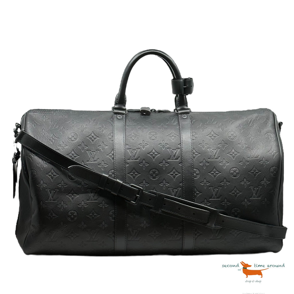 Louis Vuitton Monogram Shadow Keepall Bandouliere 50 Bag