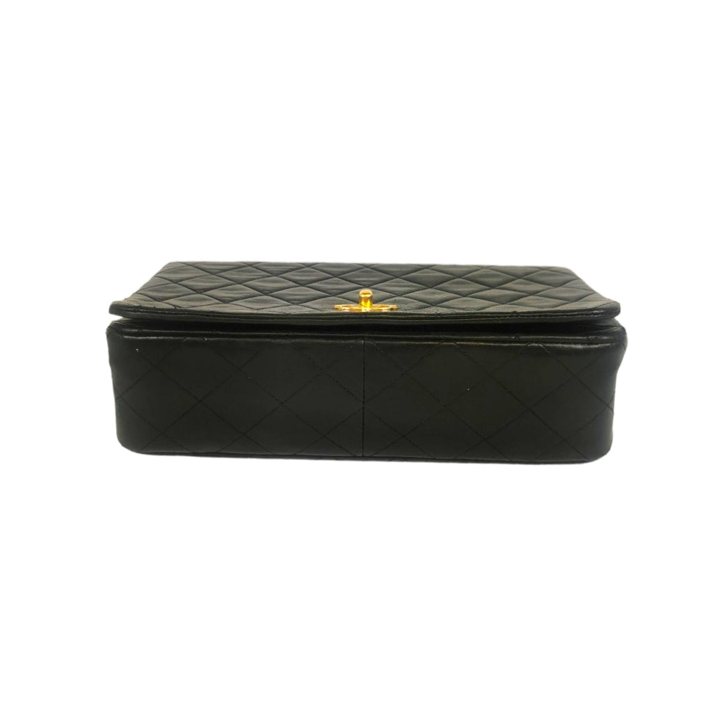 Chanel Full Flap Bag Small Black Lambskin Gold