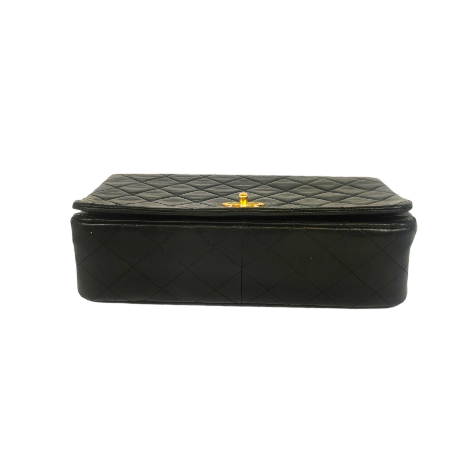 Chanel Full Flap Bag Small Black Lambskin Gold