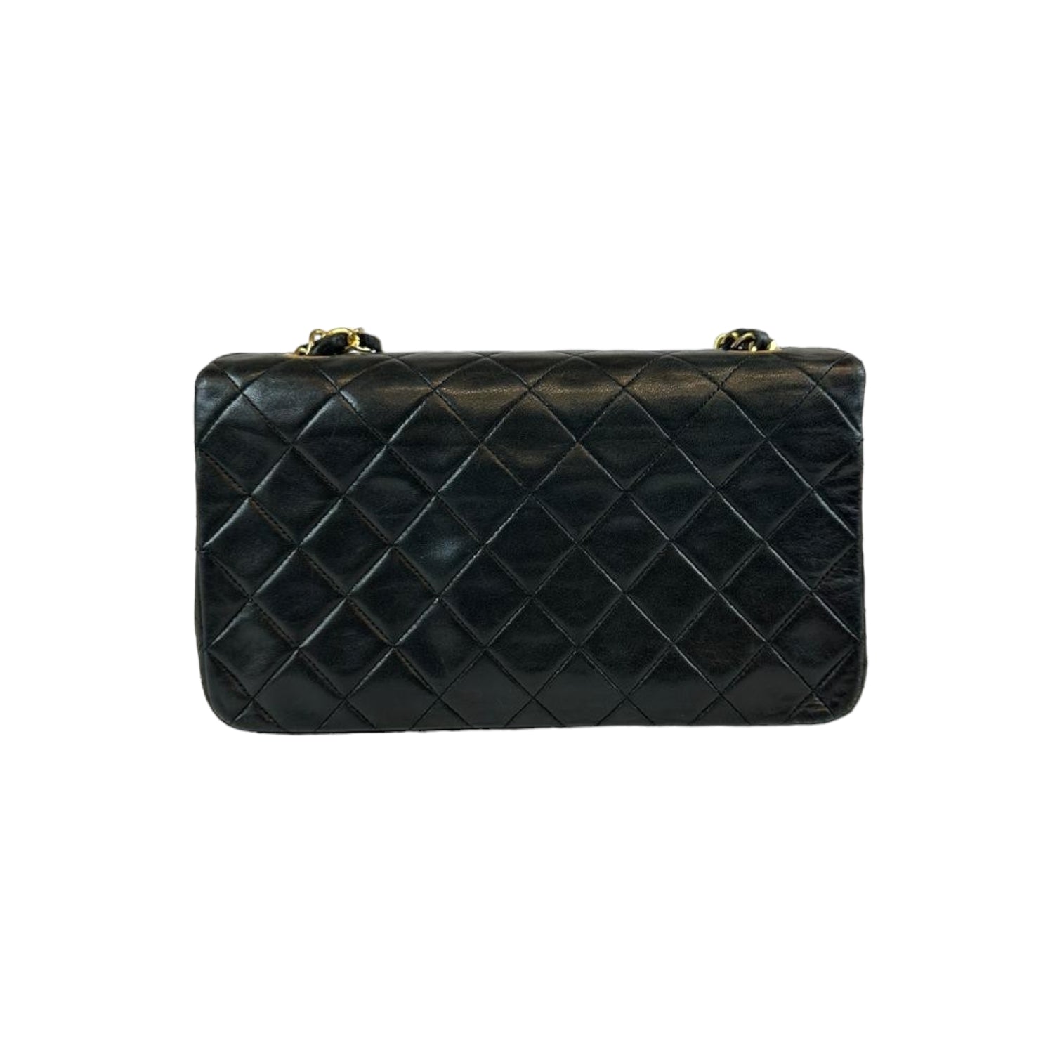 Chanel Full Flap Bag Small Black Lambskin Gold