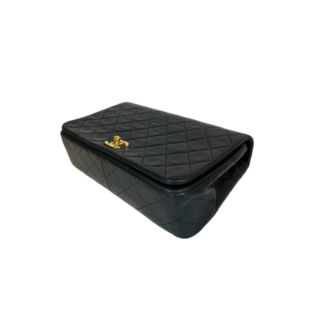 Chanel Full Flap Bag Small Black Lambskin Gold