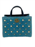 Gucci Marmont Denim Pearl Tote Bag - '10s