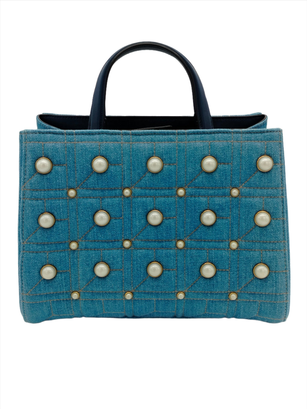 Gucci Marmont Denim Pearl Tote Bag - '10s