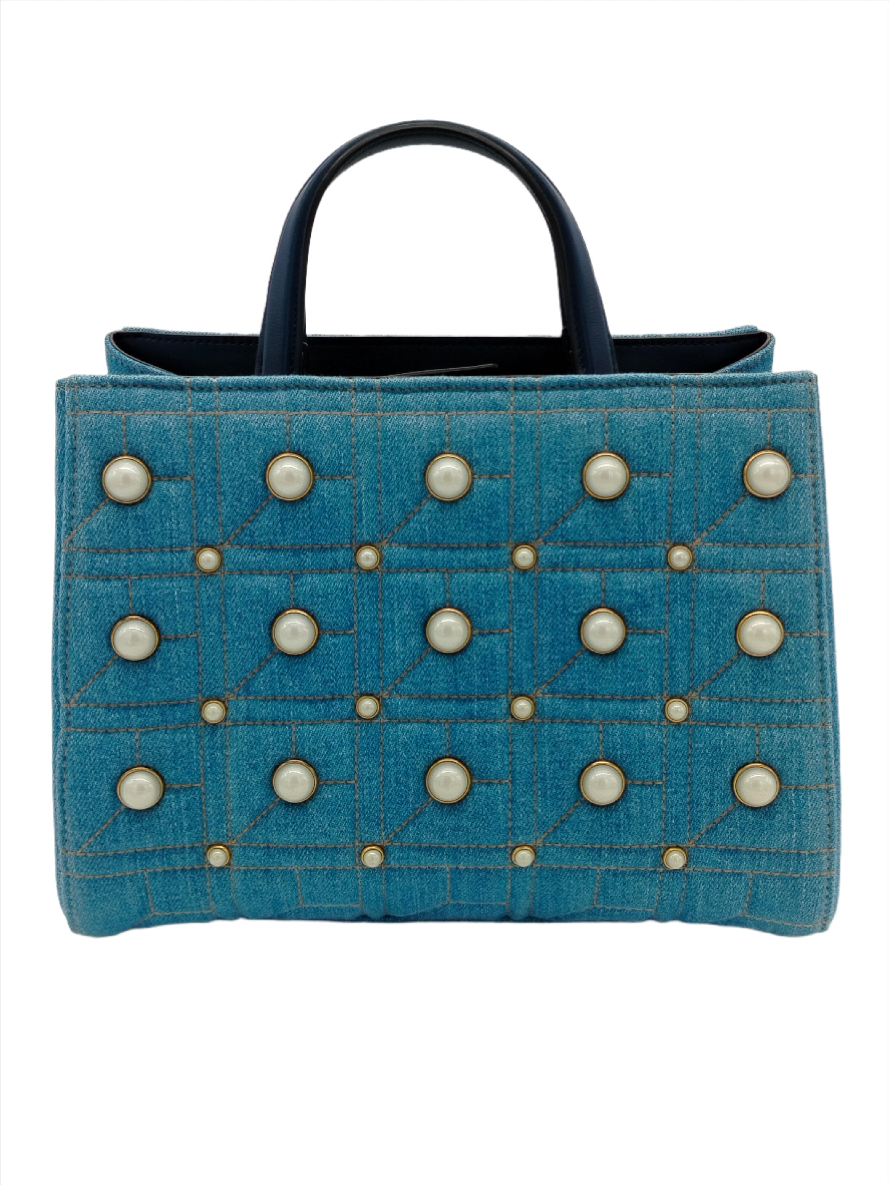 Gucci Marmont Denim Pearl Tote Bag - '10s