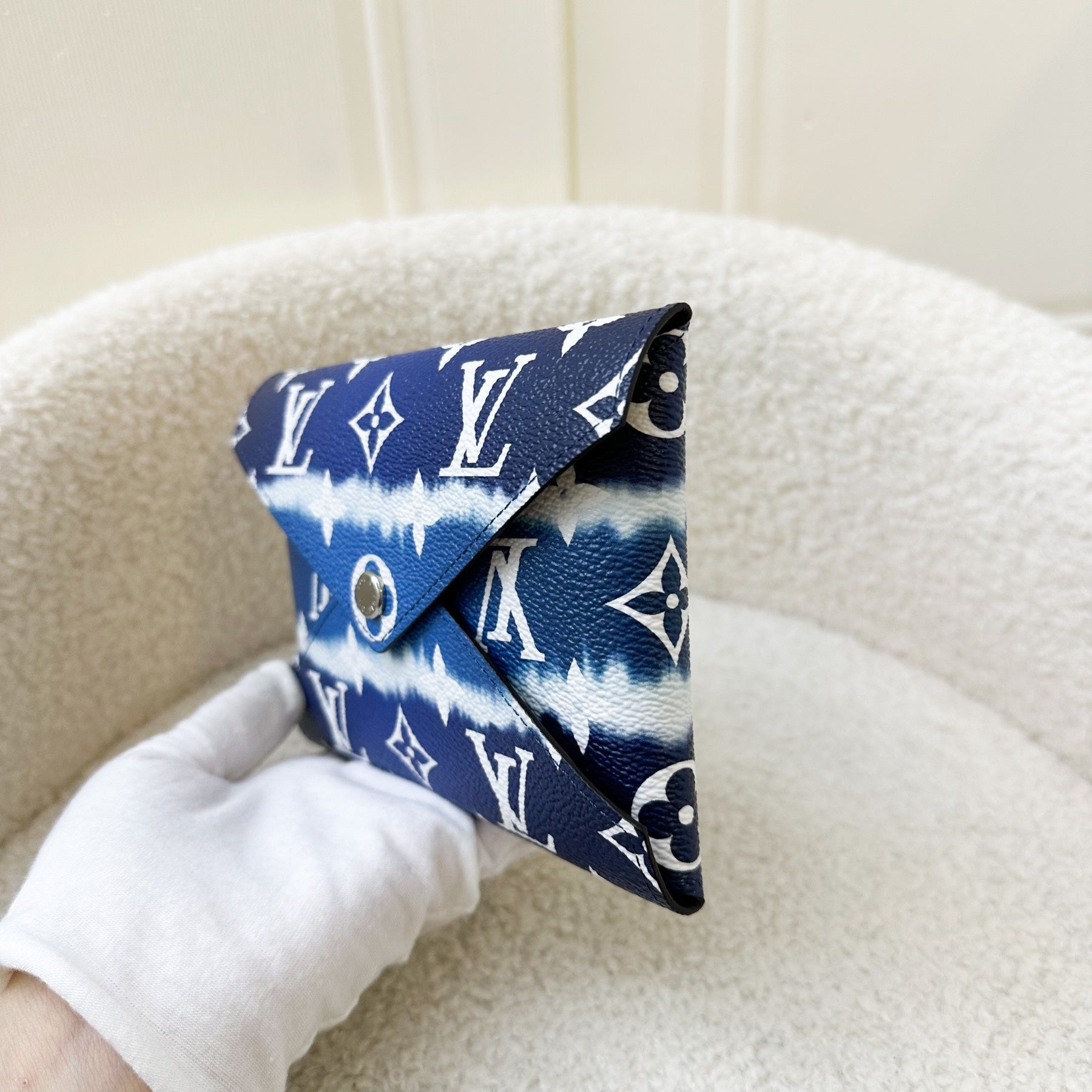 LV Kirigami Medium Pouch in Ombre Blue Monogram Canvas SHW