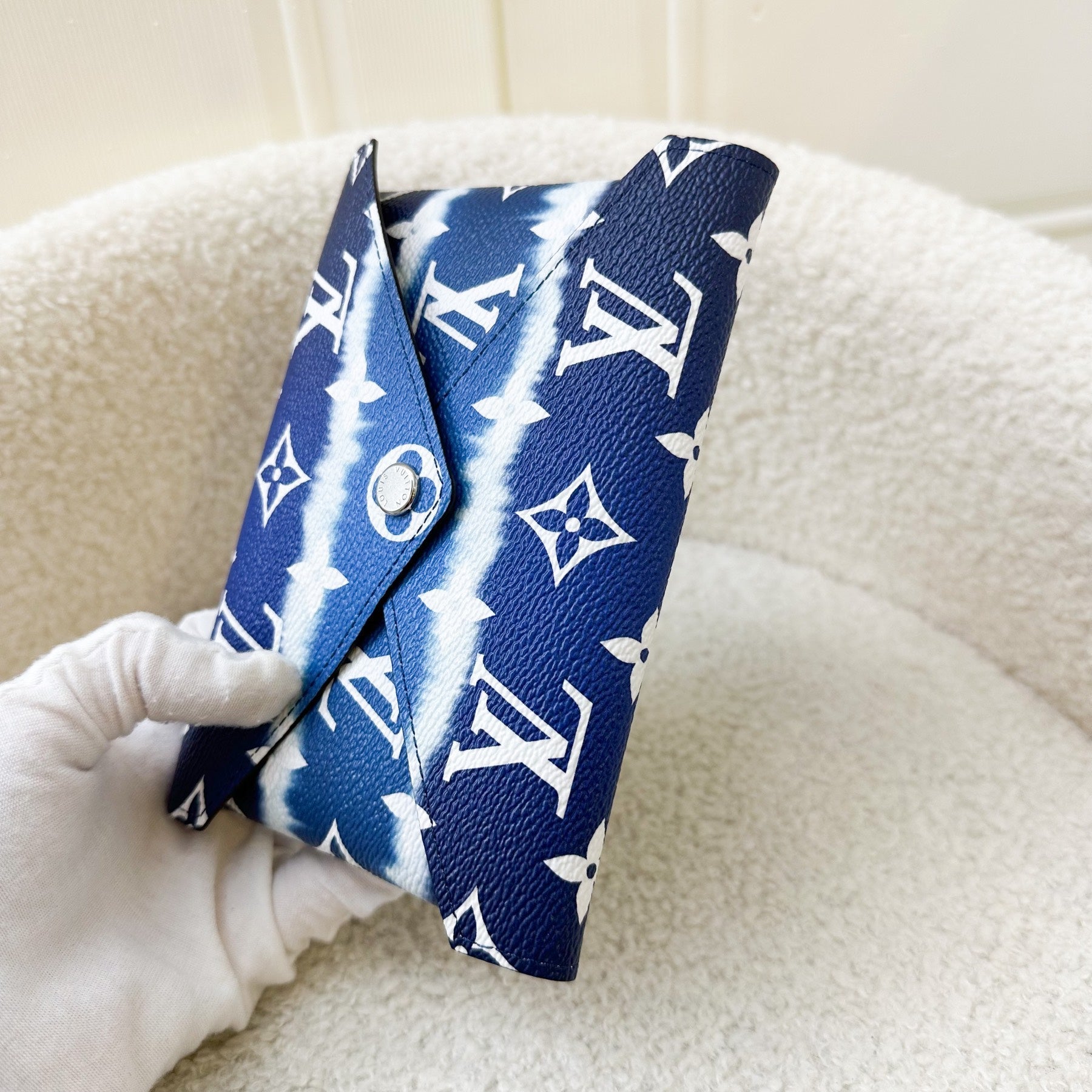 LV Kirigami Medium Pouch in Ombre Blue Monogram Canvas SHW