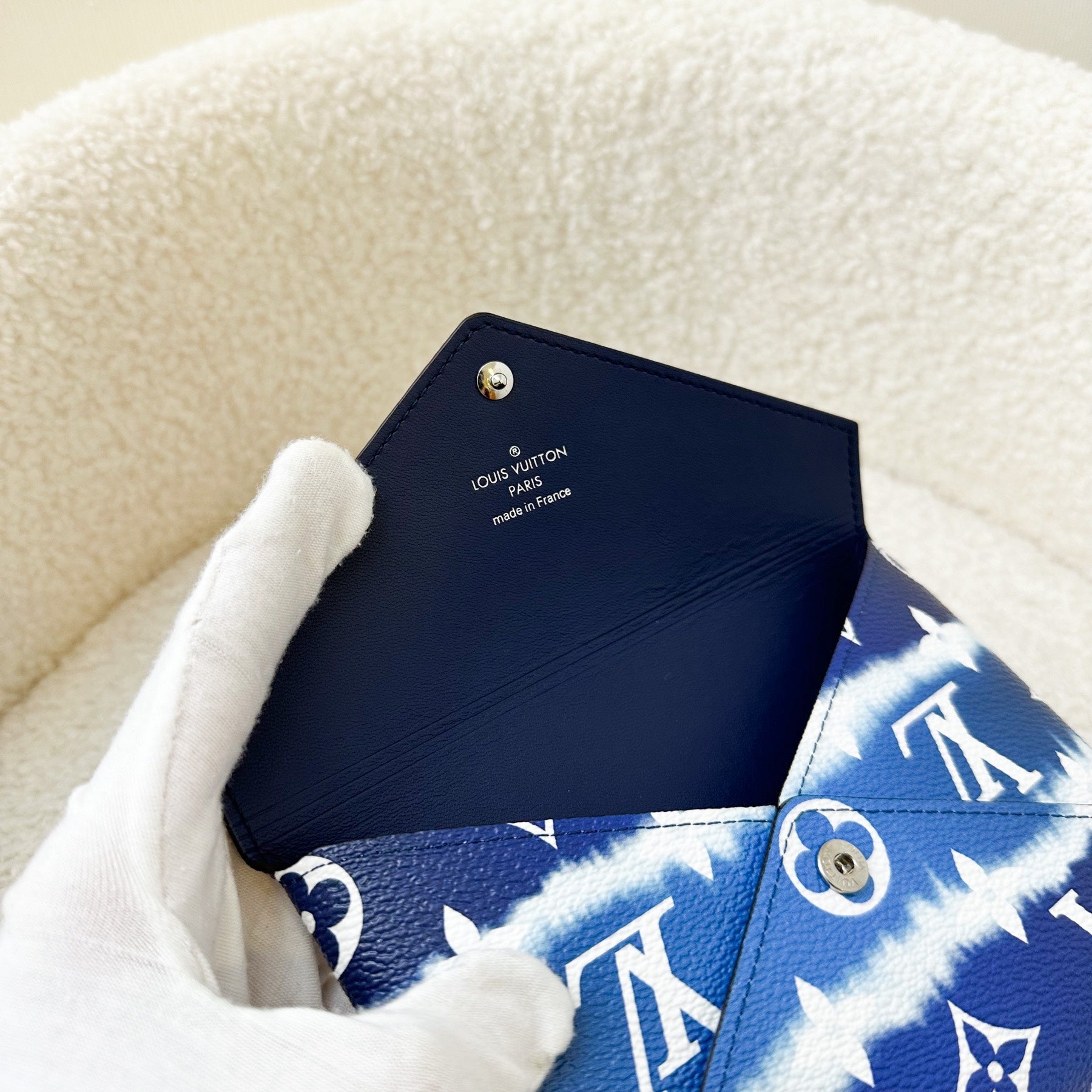 LV Kirigami Medium Pouch in Ombre Blue Monogram Canvas SHW