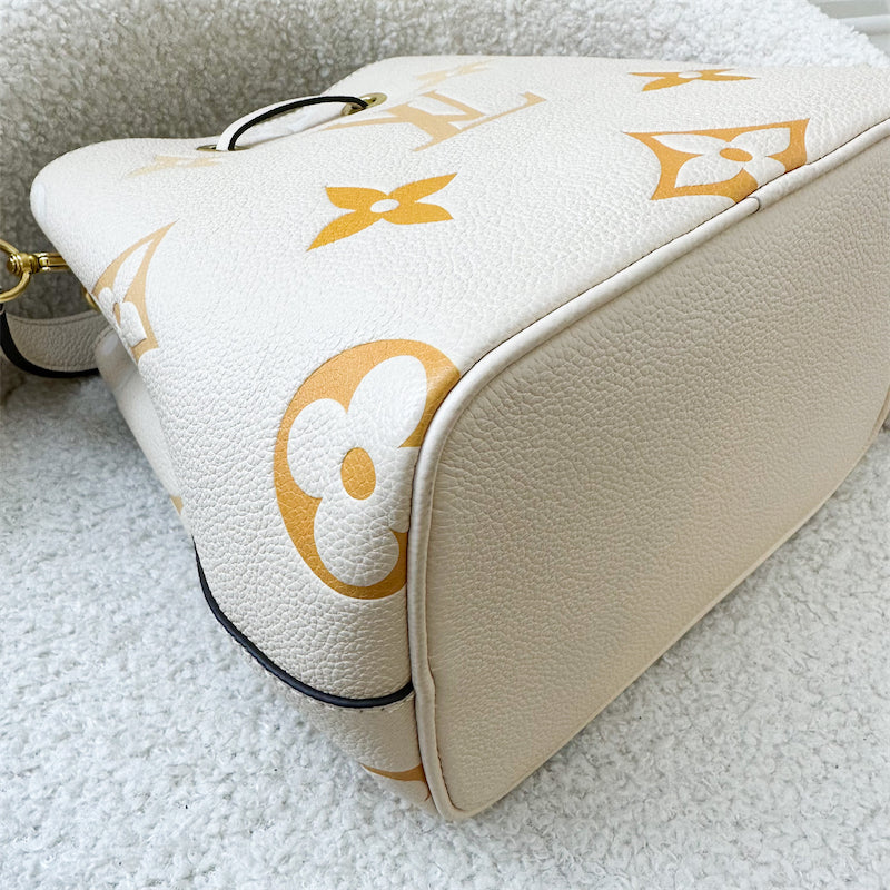 LV Neonoe BB Bucket Bag in By The Pool Gradient Cream / Saffron Empreinte Leather