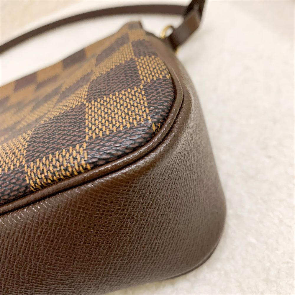 LV Mini Bag / Pochette in Damier Ebene Canvas GHW