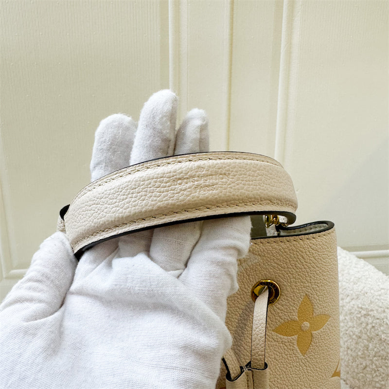 LV Neonoe BB Bucket Bag in By The Pool Gradient Cream / Saffron Empreinte Leather