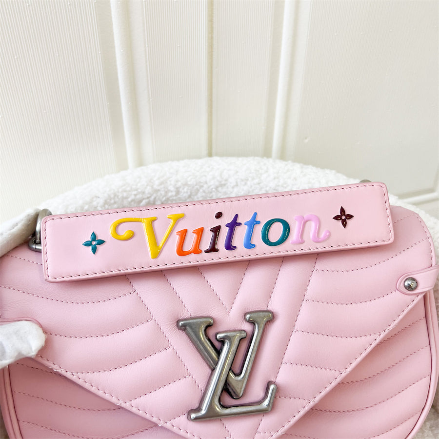 LV Wave Chain Flap Bag in Pink Calfskin GHW