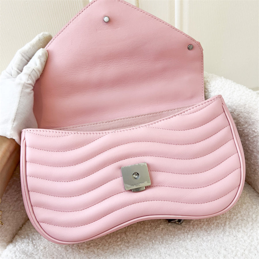 LV Wave Chain Flap Bag in Pink Calfskin GHW
