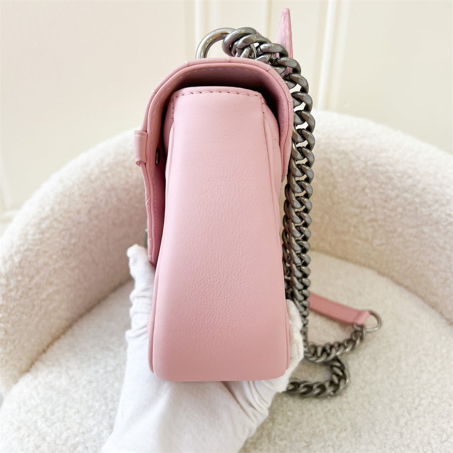 LV Wave Chain Flap Bag in Pink Calfskin GHW