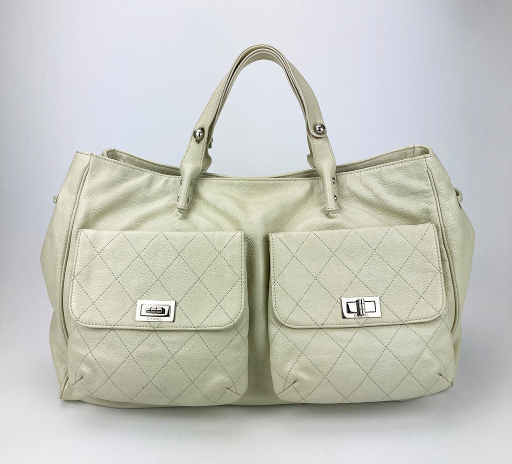 Chanel White Pocket in the City Tote