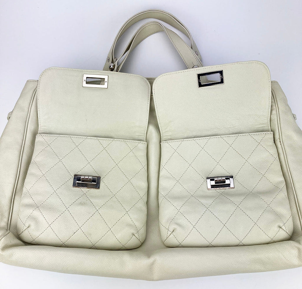 Chanel White Pocket in the City Tote