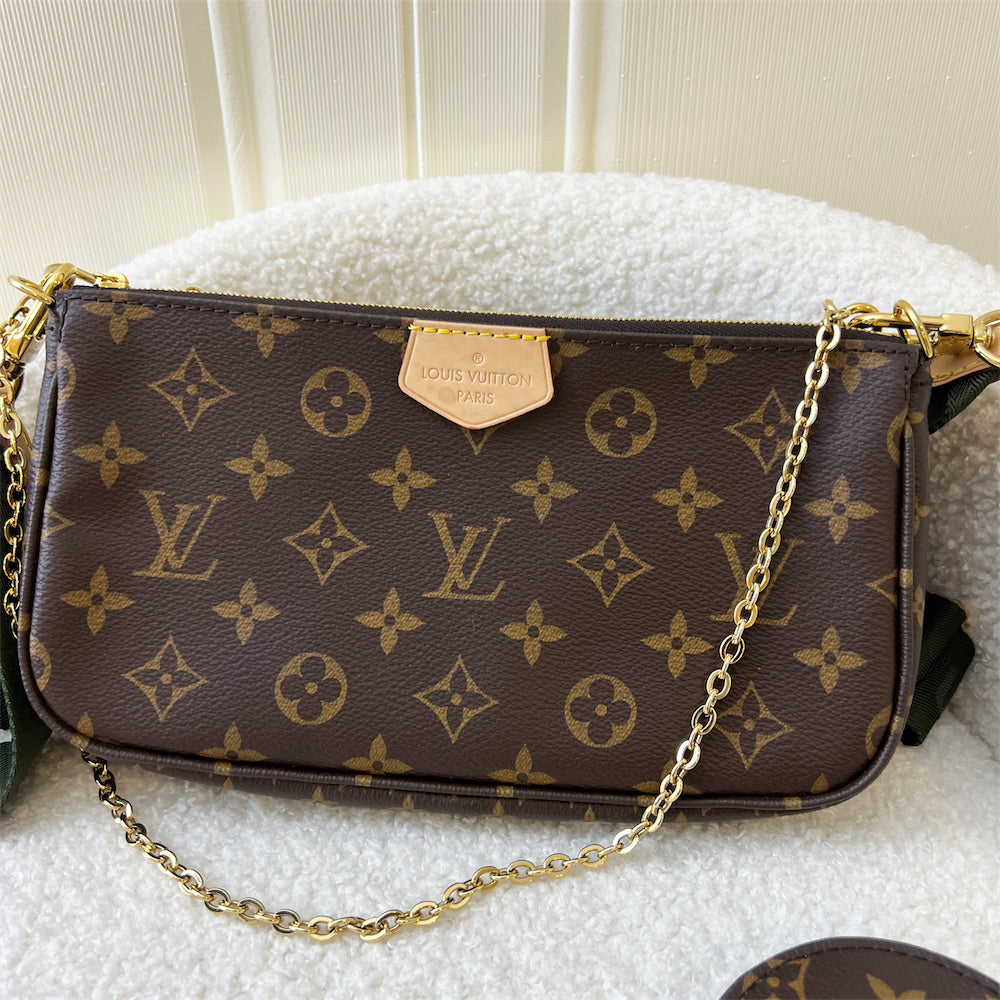 LV Multi Pochette Accessoires MPA in Monogram Canvas, Khaki Strap and GHW
