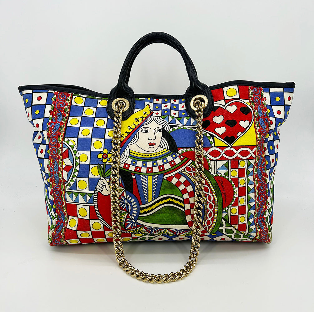 Limited Edition Dolce and Gabbana Queen of Hearts Capri Tote