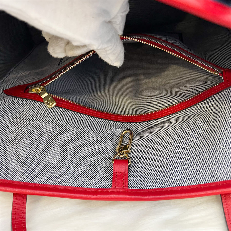 LV Neverfull MM in Denim Patchwork without Attached Pouch
