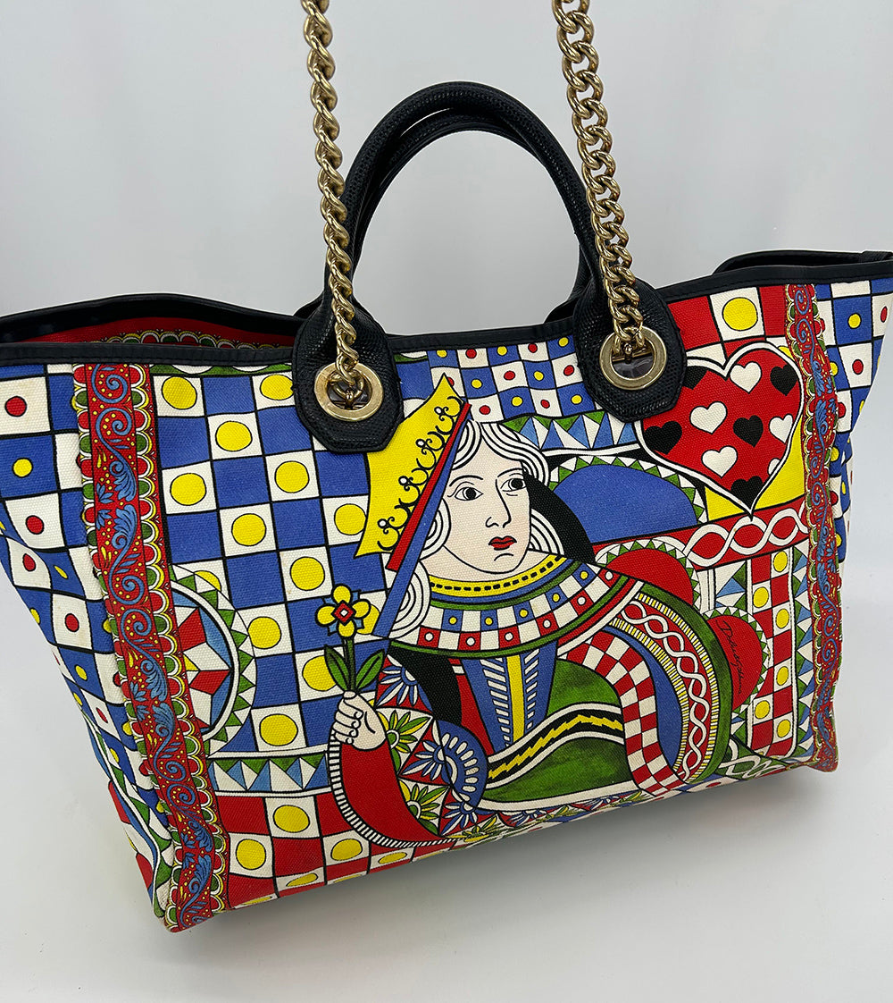 Limited Edition Dolce and Gabbana Queen of Hearts Capri Tote
