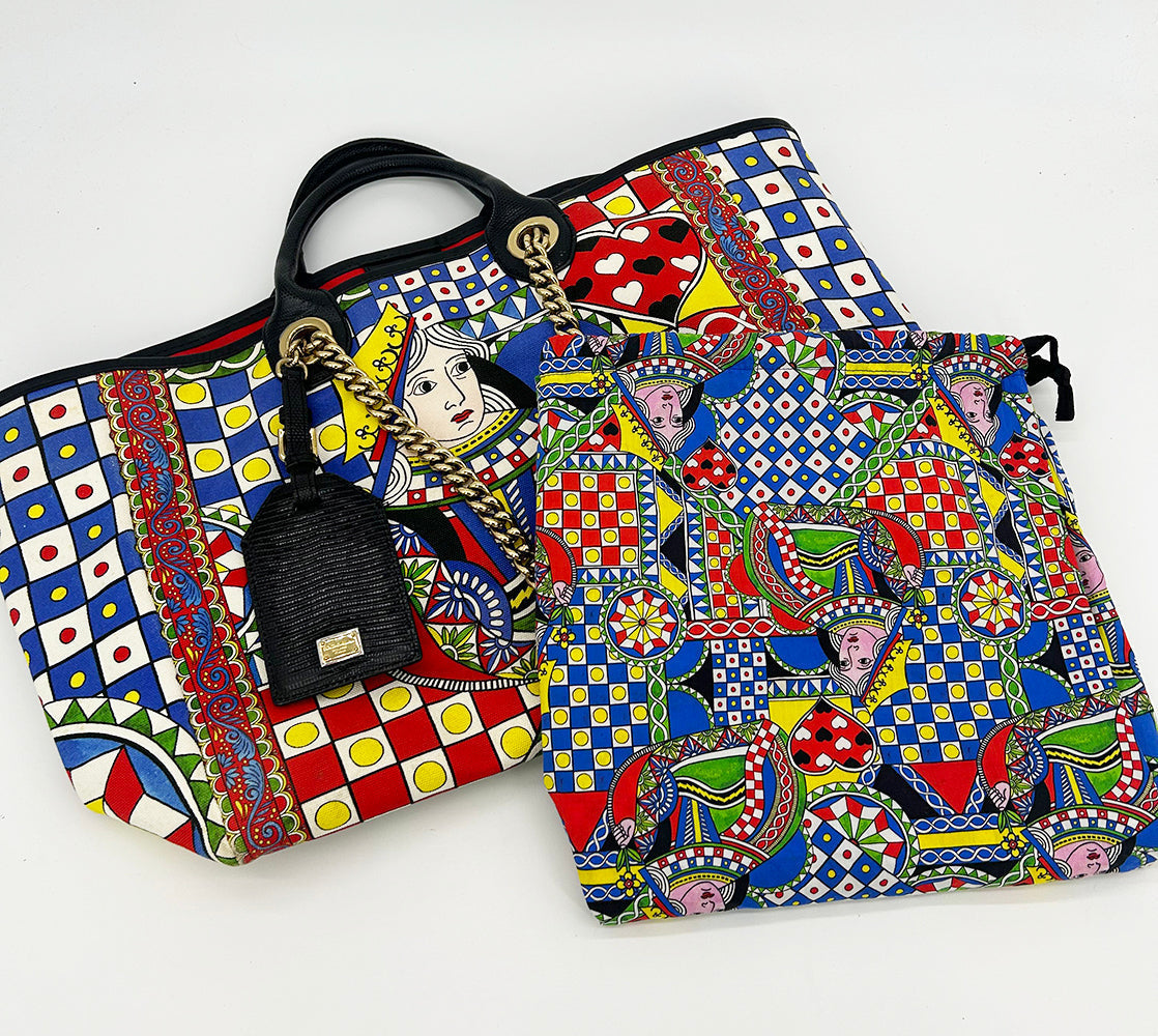 Limited Edition Dolce and Gabbana Queen of Hearts Capri Tote