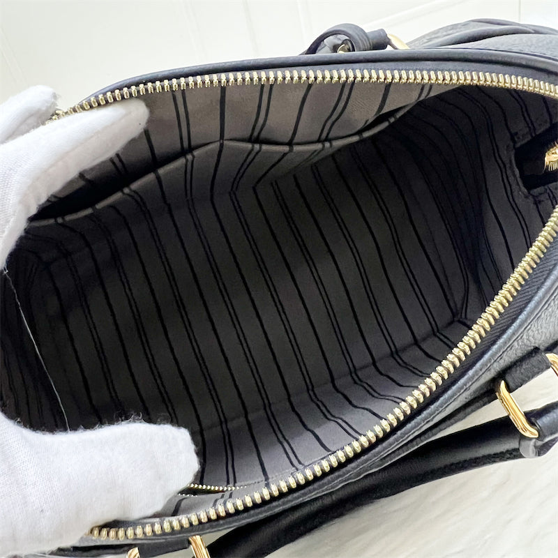 LV Speedy 25 Bandouliere in Black Empreinte Leather and GHW