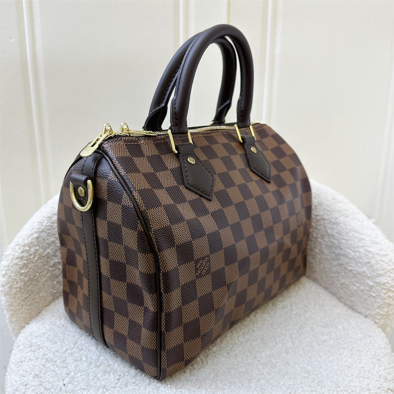LV Speedy 25 Bandouliere in Damier Ebene Canvas GHW