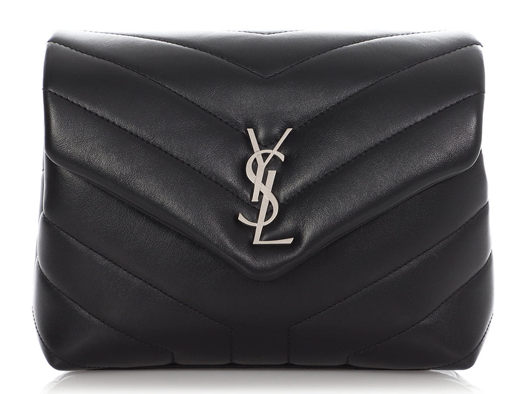 Saint Laurent Black MatelassÃ© Loulou Toy Bag