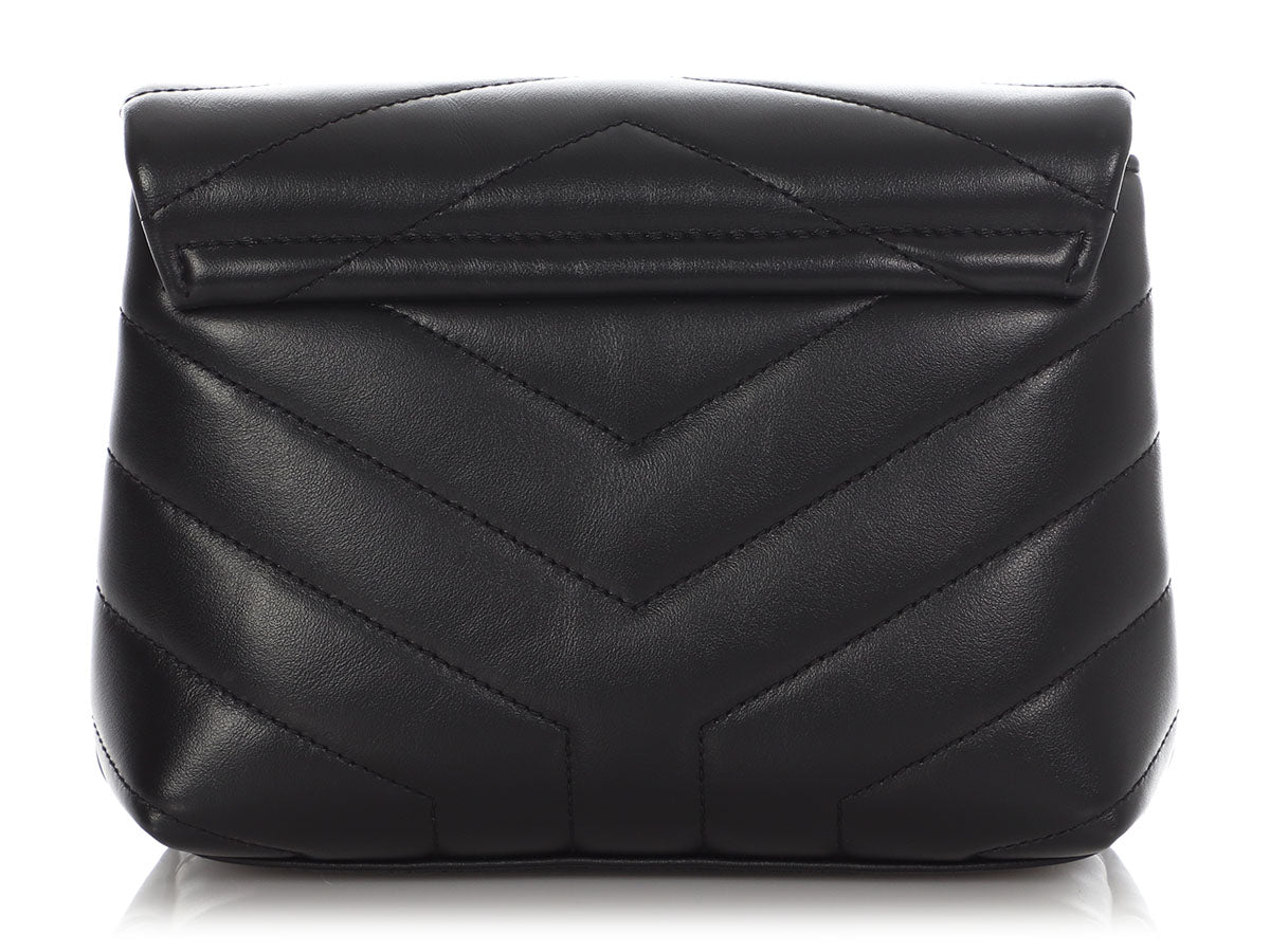 Saint Laurent Black MatelassÃ© Loulou Toy Bag