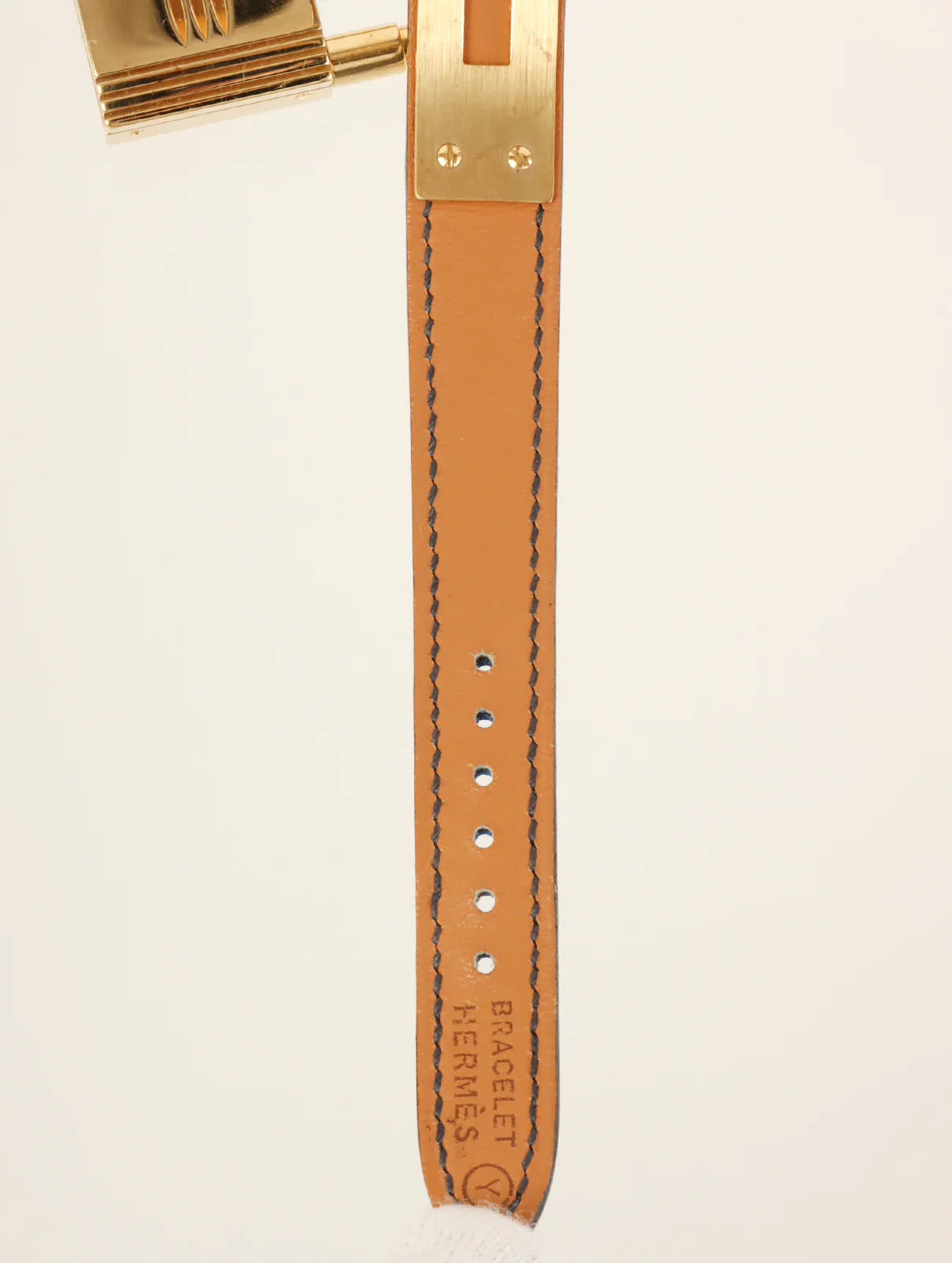 HERMES 1995 Made Kelly Watch Gold/Blue