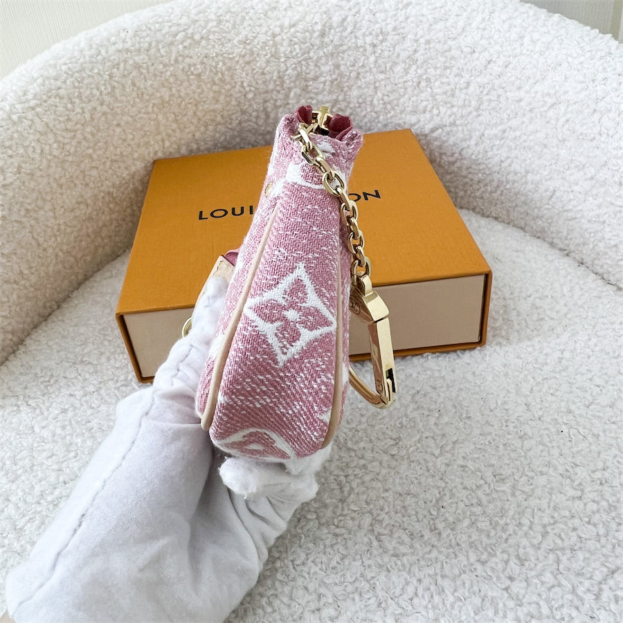 LV Micro Pochette Accessoires in Pink Denim GHW