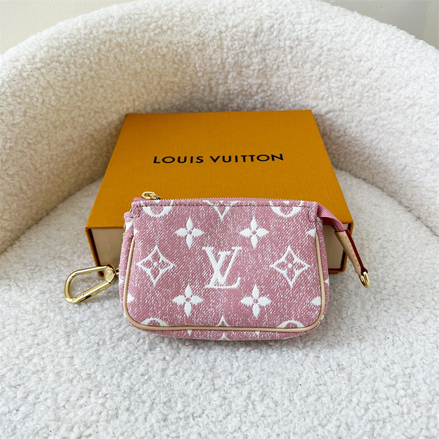 LV Micro Pochette Accessoires in Pink Denim GHW
