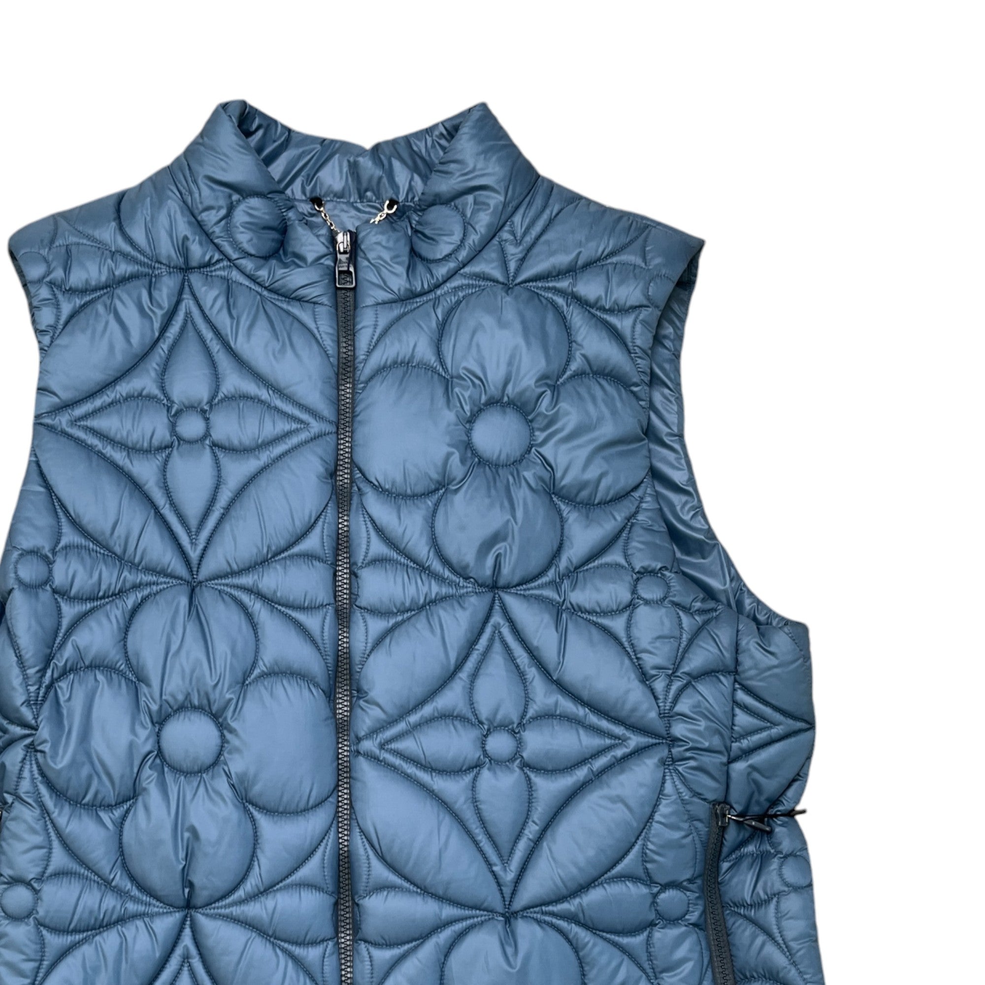 Men's Lvse Padded Monogram Gilet Blue Size IT 56 / XXXL