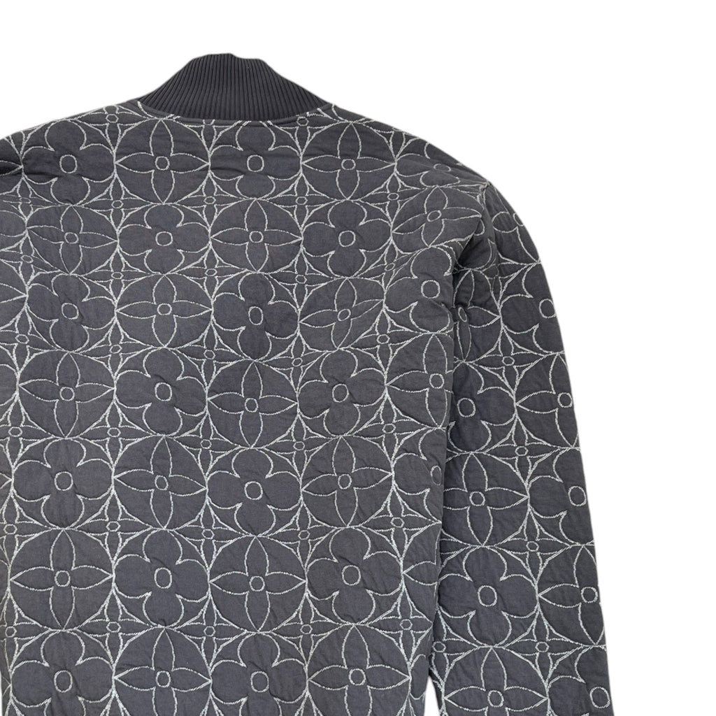 Men's Zip Through Monogram Flower Jacket Grey Size IT 54 / XXL